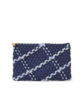 NWT Cartolina x NAGHEDI Salina Rope Pouch in Navy/Light Blue